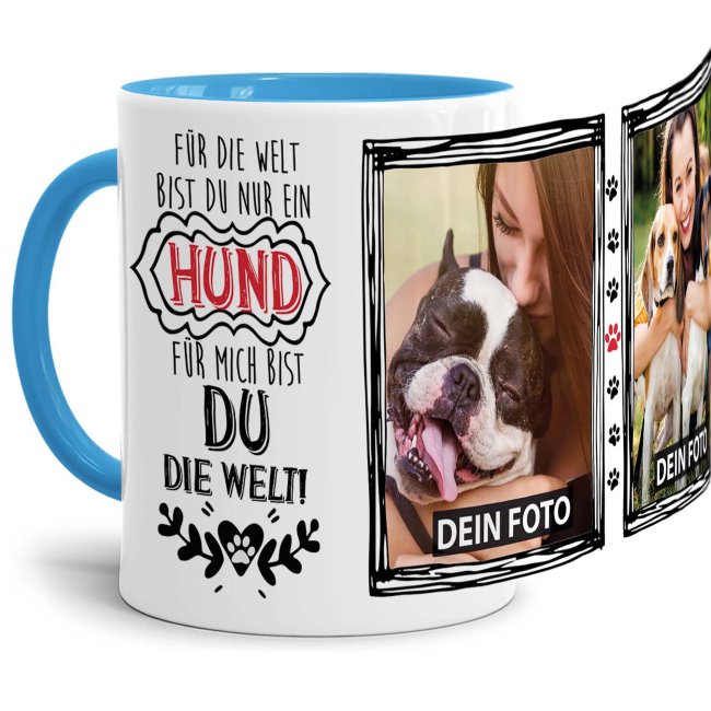 Liebevoll designter Kaffeebecher - selbst gestaltet mit den schönsten Hundefotos. Eine besondere Fototasse für Hundefreunde und originelles...