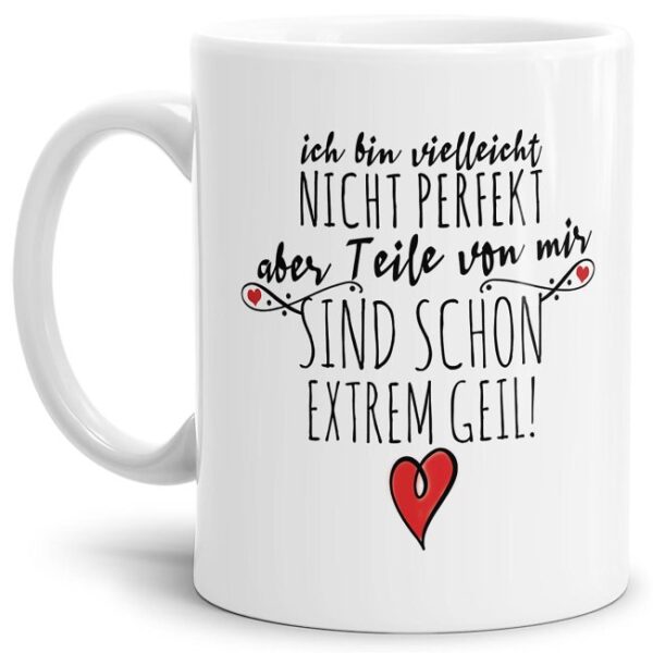 Diese Spruchtasse mit lustigem Statement in Weiß kann man ganz ohne Bedenken auch sich selbst schenken - denn Selbstliebe ist sehr wichtig! Ein...