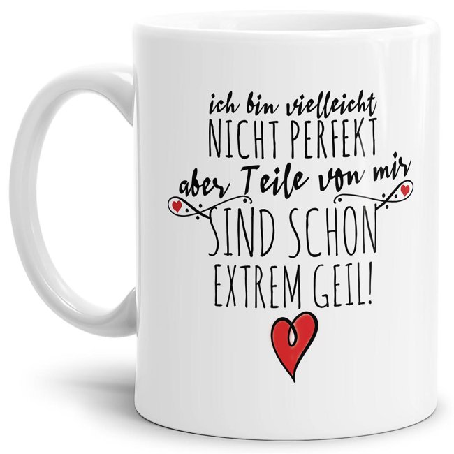 Diese Spruchtasse mit lustigem Statement in Weiß kann man ganz ohne Bedenken auch sich selbst schenken - denn Selbstliebe ist sehr wichtig! Ein...