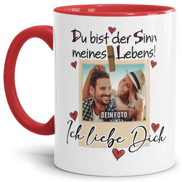 Hier kannst Du eine Tasse mit Fotocollage und schönem Spruch für Deinen Liebsten oder die Liebste selbst gestalten. Eine originelle Geschenkidee...