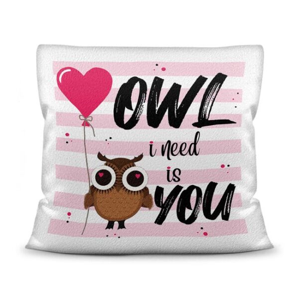 Owl I need is you - Liebevoll gestaltetes Eulenkissen aus flauschig-weichem