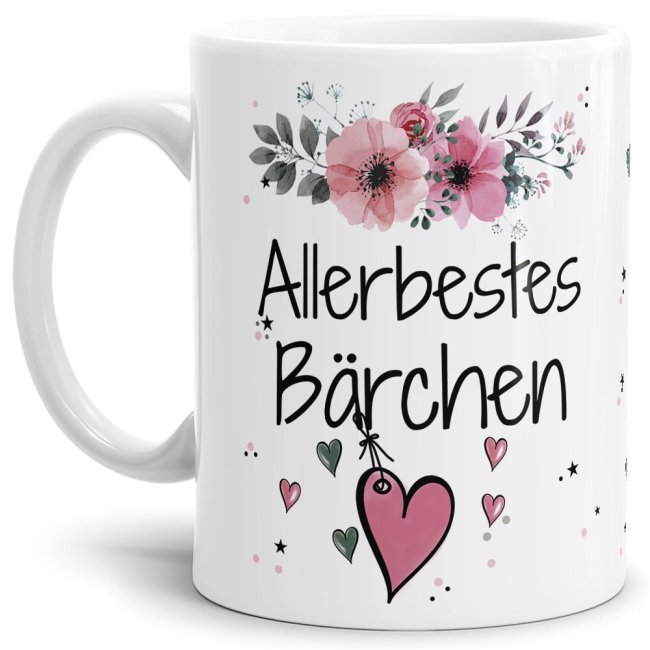 Liebevoll gestaltete Motivtasse - Weiß - mit süßem Spruch - Allerbestes Bärchen weiblich. Ganz persönliches und originelles Geschenk und süße...