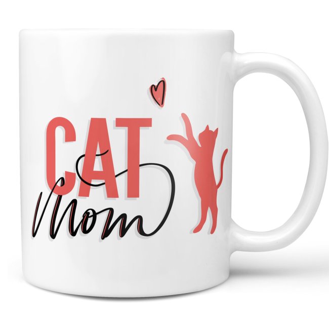 Liebevoll gestaltete Keramik-Tasse mit Katzen-Spruch - Cat Mom - Diese neue Lieblingstasse ist das perfekte Geschenk für Katzenbesitzer und...