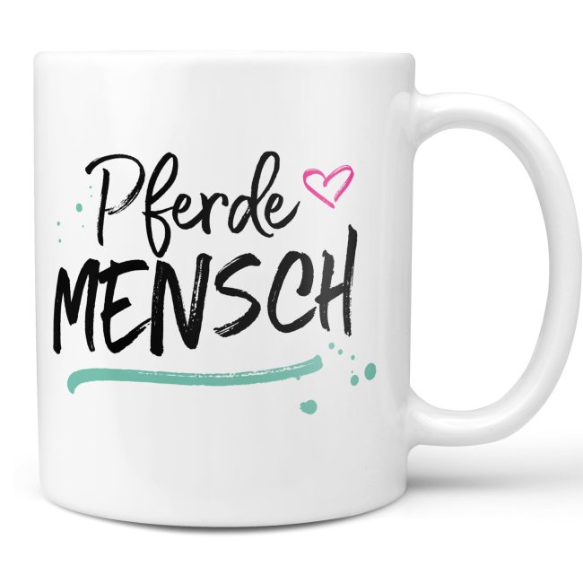 Liebevoll gestaltete Keramik-Tasse mit Pferde-Spruch - Pferdemensch - Diese neue Lieblingstasse ist das perfekte Geschenk für Pferdebesitzer und...