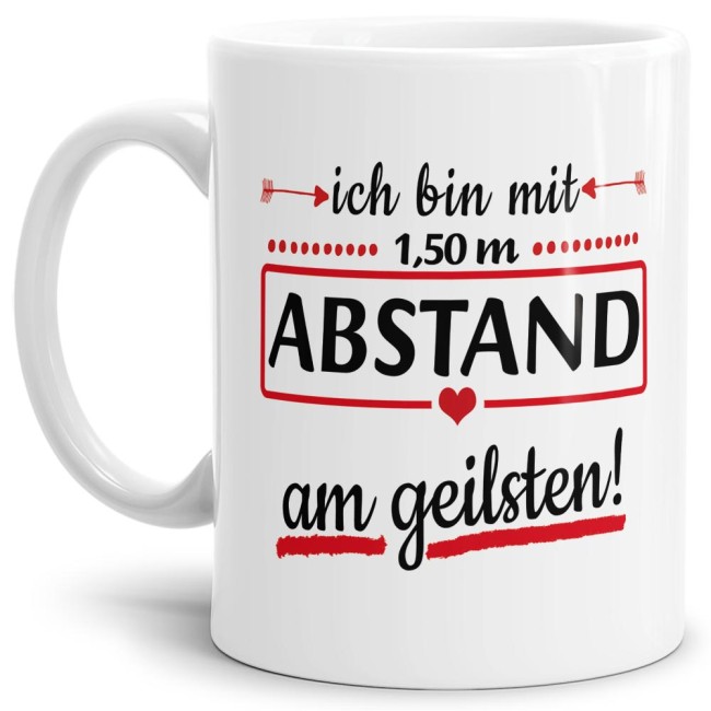 Lustige Keramiktasse in Weiß zum Thema 1