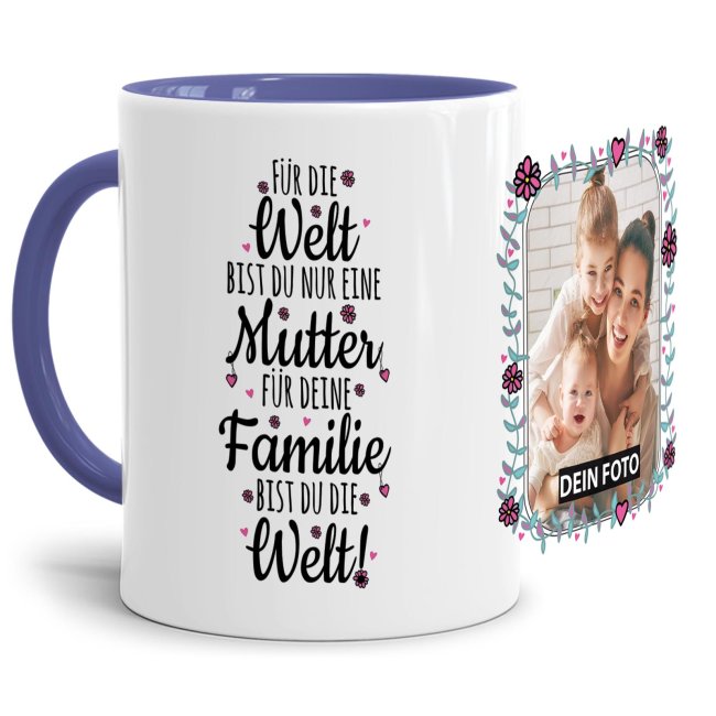 Diese Tasse mit Foto ist ein ganz besonderes Geschenk für Mama. Ein Liebesbeweis an den wichtigsten Menschen der Welt