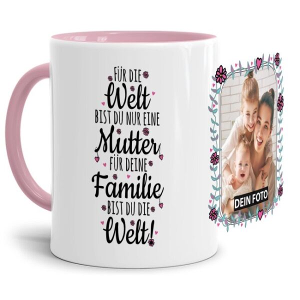 Diese Tasse mit Foto ist ein ganz besonderes Geschenk für Mama. Ein Liebesbeweis an den wichtigsten Menschen der Welt