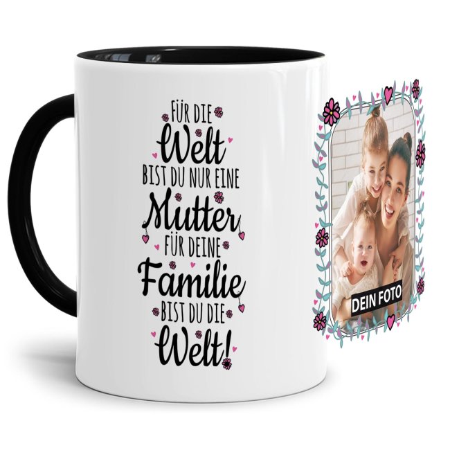 Diese Tasse mit Foto ist ein ganz besonderes Geschenk für Mama. Ein Liebesbeweis an den wichtigsten Menschen der Welt