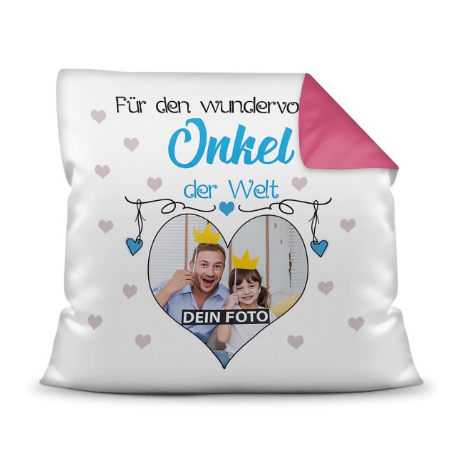 Suchst Du ein besonderes Fotogeschenk für Deinen Onkel? Hier gestaltest Du ein edles Fotokissen für den besten Onkel mit dem schönsten