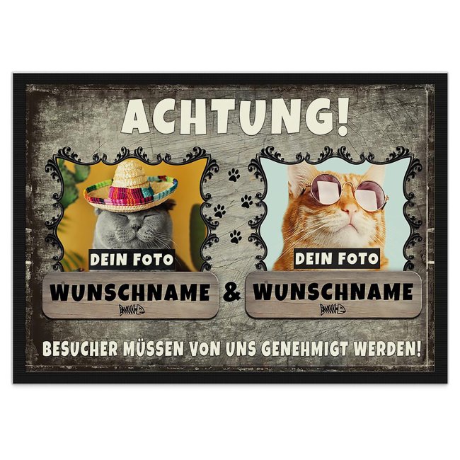 Du bist Katzenbesitzer und möchtest das auch gleich Deinem Besuch an der Wohnungstür übermitteln? Dann gestalte hier Deinen eigenen Willkommen...