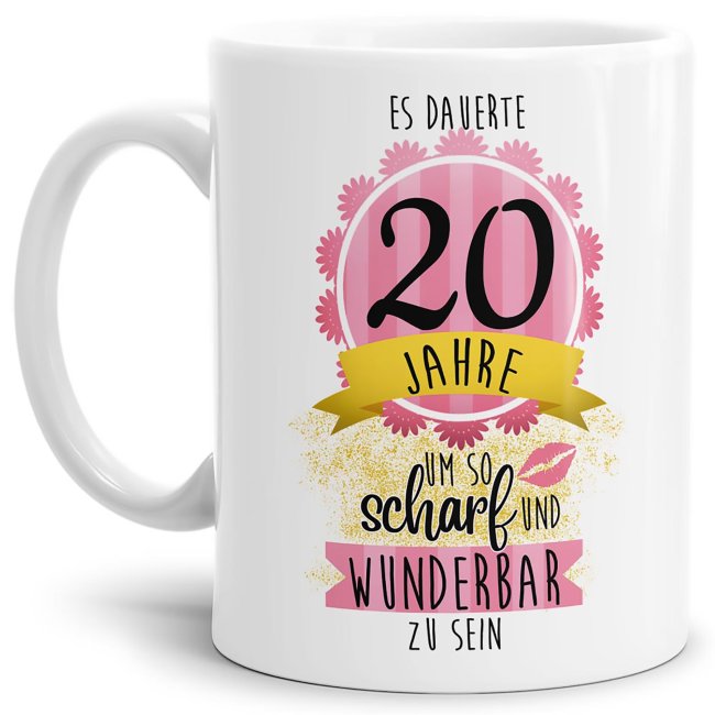 Tasse mit lustigem Spruch als kleines Geschenk zum 20. Geburtstag - es dauerte 20 Jahre