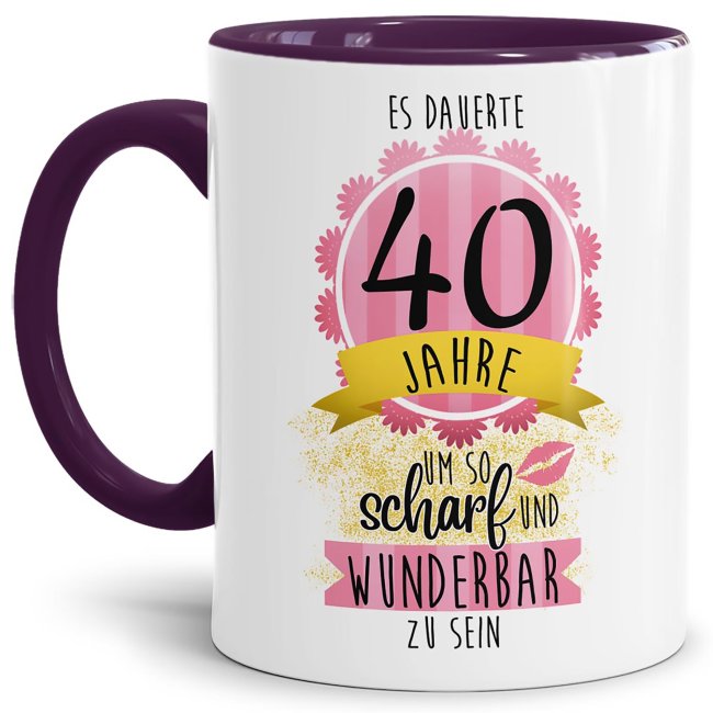 Tasse mit lustigem Spruch als kleines Geschenk zum 40. Geburtstag - es dauerte 40 Jahre