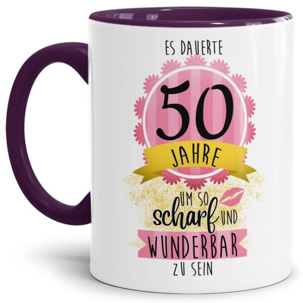 Tasse mit lustigem Spruch als kleines Geschenk zum 50. Geburtstag - es dauerte 50 Jahre