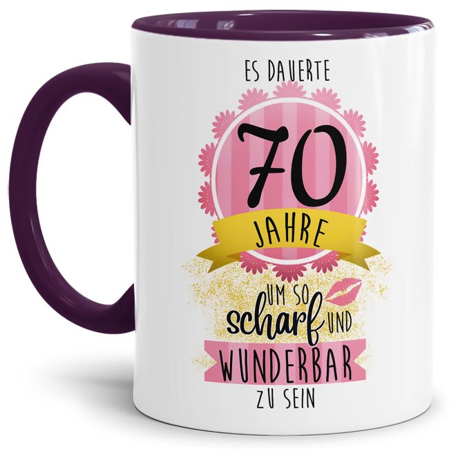 Tasse mit lustigem Spruch als kleines Geschenk zum 70. Geburtstag - es dauerte 70 Jahre