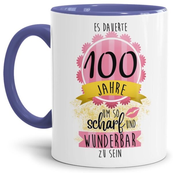 Tasse mit lustigem Spruch als kleines Geschenk zum 100. Geburtstag - es dauerte 100 Jahre