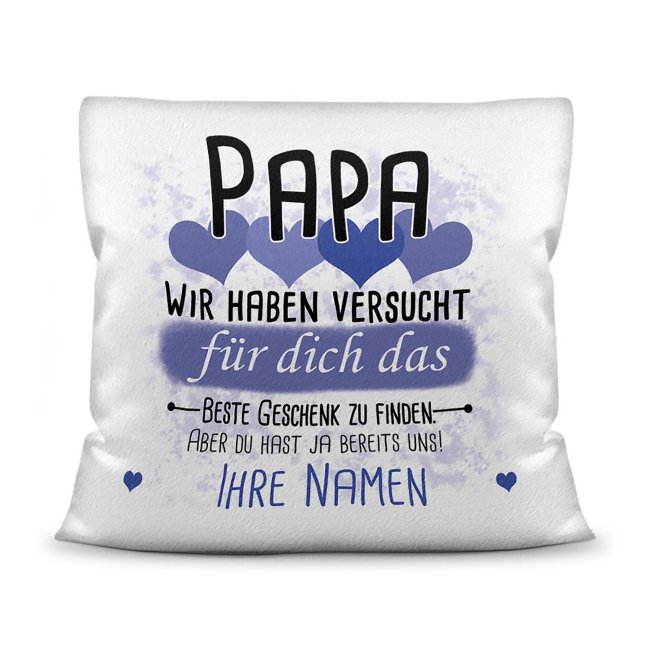 Du suchst das beste Geschenk für Papa? Dann ist dieses personalisierte Namenskissen genau richtig. Ergänze das Kissen mit den Namen der Kinder und...