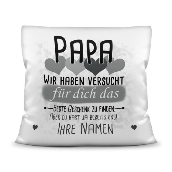 Du suchst das beste Geschenk für Papa? Dann ist dieses personalisierte Namenskissen genau richtig. Ergänze das Kissen mit den Namen der Kinder und...