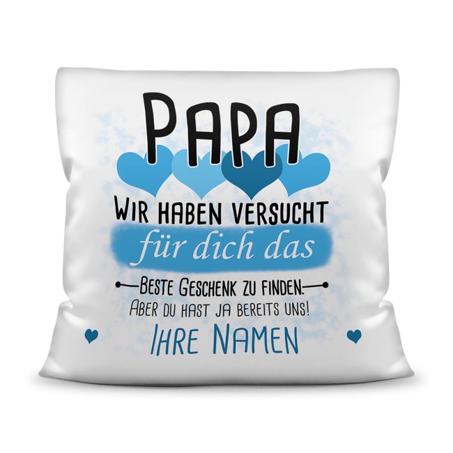 Du suchst das beste Geschenk für Papa? Dann ist dieses personalisierte Namenskissen genau richtig. Ergänze das Kissen mit den Namen der Kinder und...