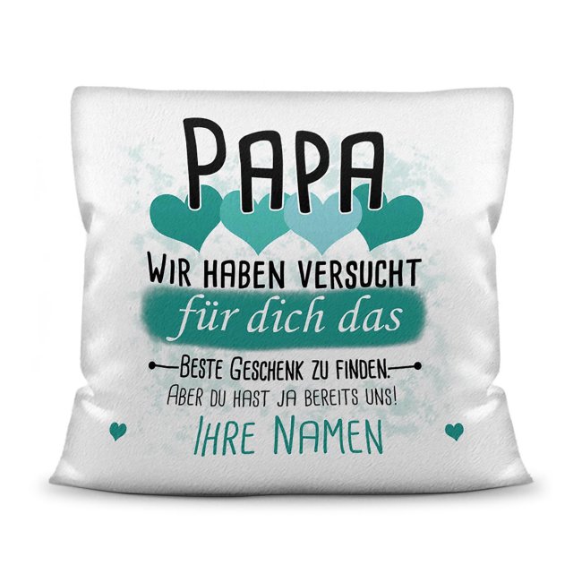 Du suchst das beste Geschenk für Papa? Dann ist dieses personalisierte Namenskissen genau richtig. Ergänze das Kissen mit den Namen der Kinder und...