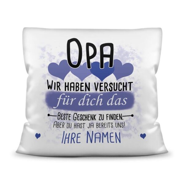 Du suchst das beste Geschenk für Opa? Dann ist dieses personalisierte Namenskissen genau richtig. Ergänze das Kissen mit den Namen der Enkel und Du...