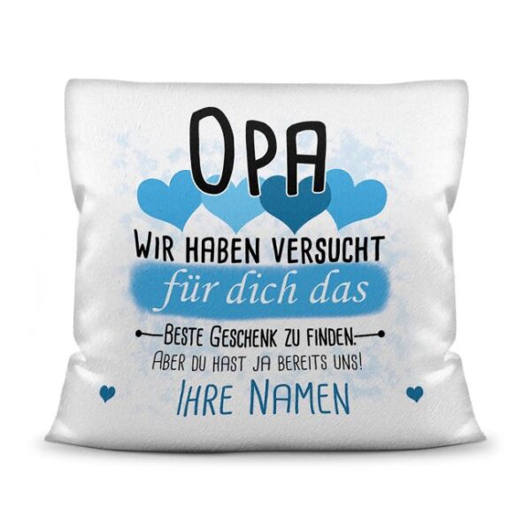 Du suchst das beste Geschenk für Opa? Dann ist dieses personalisierte Namenskissen genau richtig. Ergänze das Kissen mit den Namen der Enkel und Du...