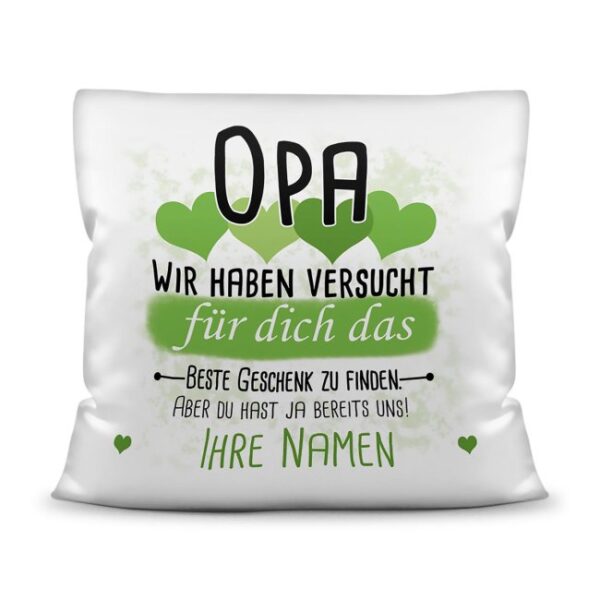 Du suchst das beste Geschenk für Opa? Dann ist dieses personalisierte Namenskissen genau richtig. Ergänze das Kissen mit den Namen der Enkel und Du...