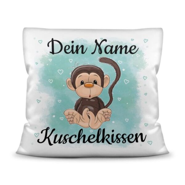 Unser Kissen für Kinder mit Tiermotiv Affe in Weiß mit seidig-glatter Oberfläche ist das perfekte Kuschelkissen fürs Kinderzimmer - auch als ganz...