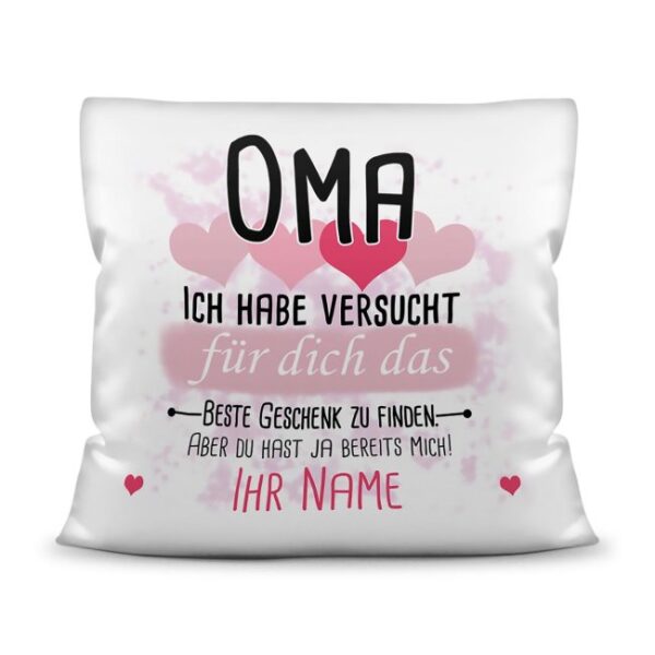 Du suchst das beste Geschenk für Oma? Dann ist dieses personalisierte Namenskissen genau richtig. Ergänze das Kissen mit dem Namen des Enkelkindes...