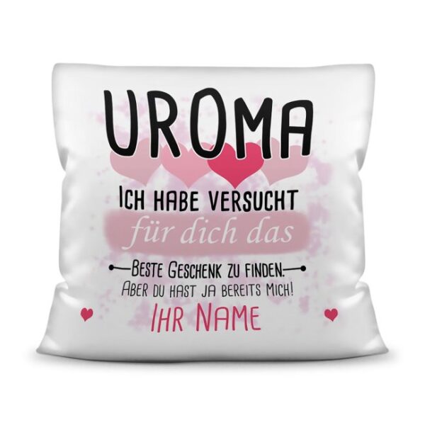 Du suchst das beste Geschenk für Uroma? Dann ist dieses personalisierte Namenskissen genau richtig. Ergänze das Kissen mit dem Namen des Urenkels...