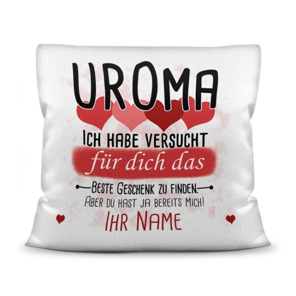 Du suchst das beste Geschenk für Uroma? Dann ist dieses personalisierte Namenskissen genau richtig. Ergänze das Kissen mit dem Namen des Urenkels...