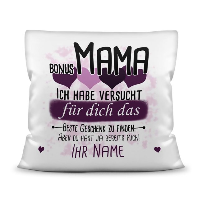 Du suchst das beste Geschenk für die Bonusmama? Dann ist dieses personalisierte Namenskissen genau richtig. Ergänze das Kissen mit dem Namen des...