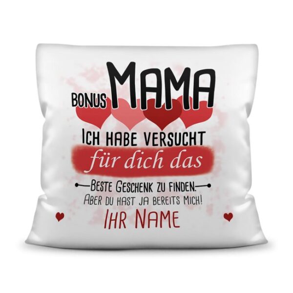 Du suchst das beste Geschenk für die Bonusmama? Dann ist dieses personalisierte Namenskissen genau richtig. Ergänze das Kissen mit dem Namen des...