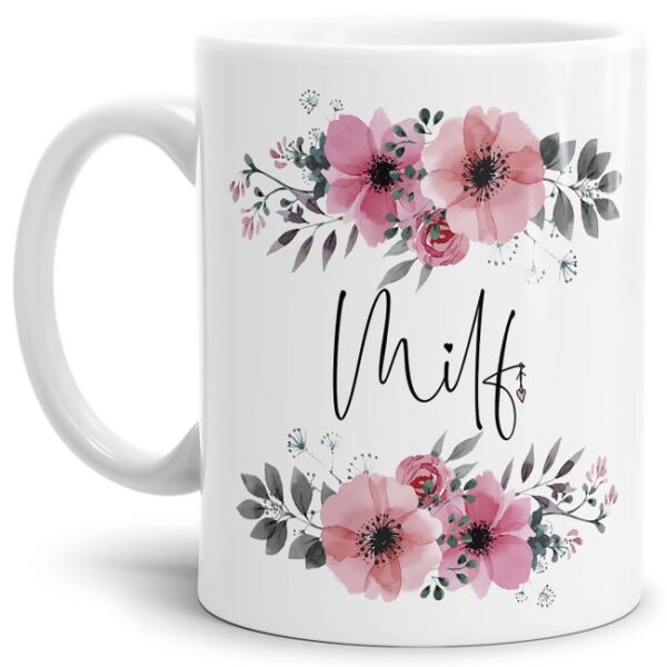 Lustige Bürotasse mit Blümchenmotiv und frechem Spruch für den Schreibtisch oder Zuhause. Witzige Geschenkidee für die beste Freundin - toll als...