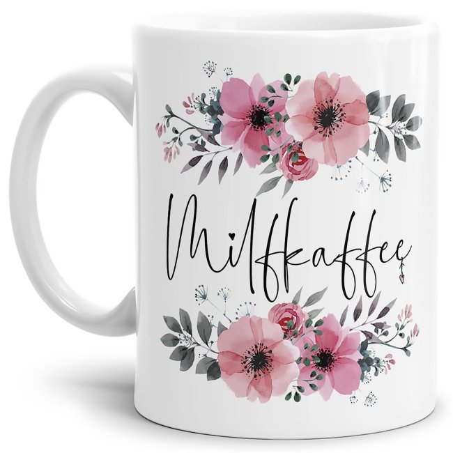 Lustige Bürotasse mit Blümchenmotiv und frechem Spruch für den Schreibtisch oder Zuhause. Witzige Geschenkidee für die beste Freundin - toll als...