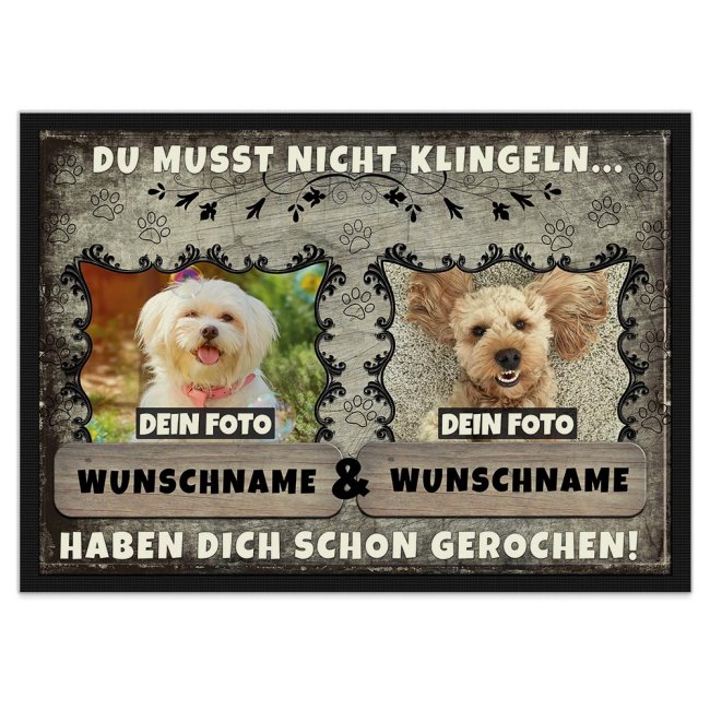 Du bist Hundebesitzer und möchtest das auch gleich Deinem Besuch an der Wohnungstür übermitteln? Dann gestalte hier Deinen eigenen Willkommen...