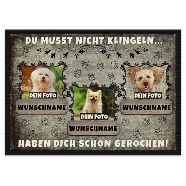 Du bist Hundebesitzer und möchtest das auch gleich Deinem Besuch an der Wohnungstür übermitteln? Dann gestalte hier Deinen eigenen Willkommen...