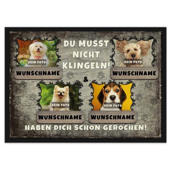 Du bist Hundebesitzer und möchtest das auch gleich Deinem Besuch an der Wohnungstür übermitteln? Dann gestalte hier Deinen eigenen Willkommen...