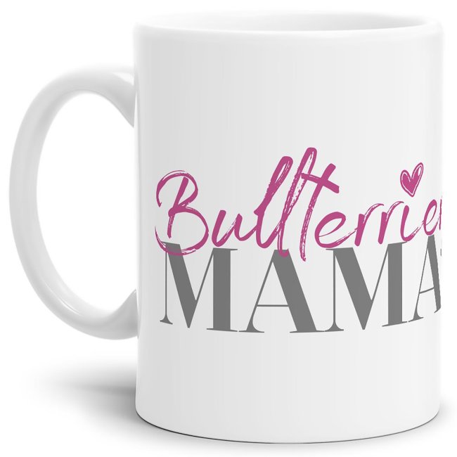 Liebevoll gestaltete Keramik-Tasse mit Hunderassen für Hundemamas -Bullterrier - Diese neue Lieblingstasse ist das perfekte Geschenk für...