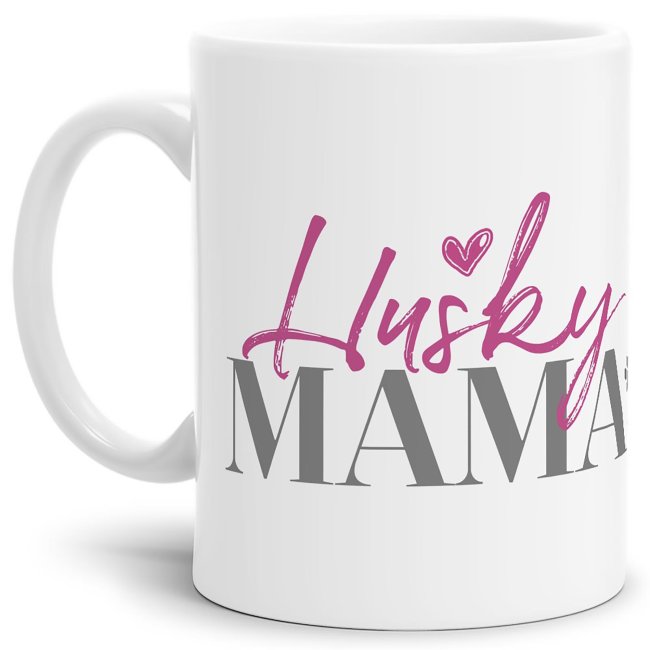 Liebevoll gestaltete Keramik-Tasse mit Hunderassen für Hundemamas -Husky - Diese neue Lieblingstasse ist das perfekte Geschenk für Hundebesitzer...