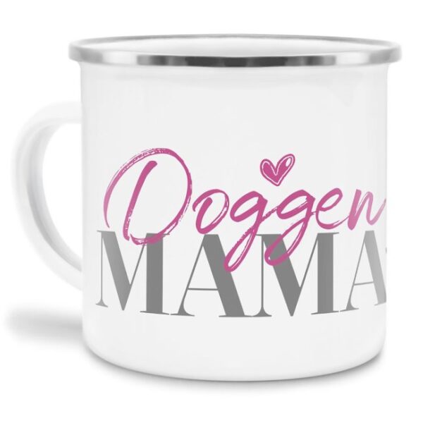 Liebevoll gestaltete Emaille-Tasse mit Hunderassen Mama - Dogge - Diese neue Lieblingstasse ist das perfekte Geschenk für Hundebesitzer und...