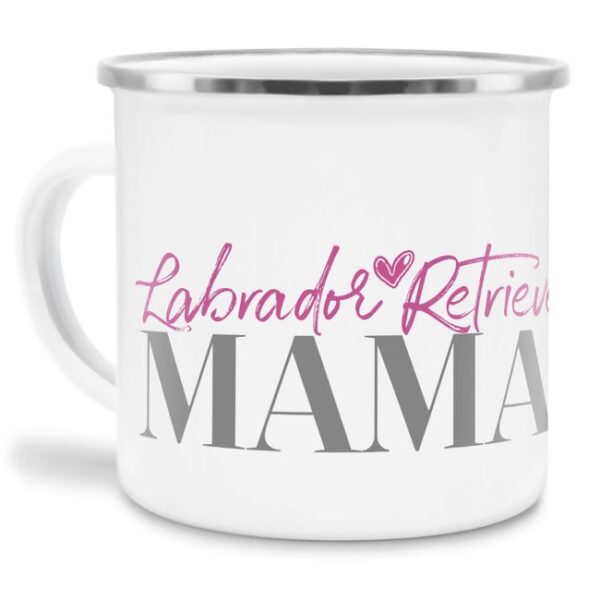 Liebevoll gestaltete Emaille-Tasse mit Hunderassen Mama - LabradorRetriever - Diese neue Lieblingstasse ist das perfekte Geschenk für Hundebesitzer...