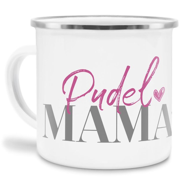 Liebevoll gestaltete Emaille-Tasse mit Hunderassen Mama - Pudel - Diese neue Lieblingstasse ist das perfekte Geschenk für Hundebesitzer und...