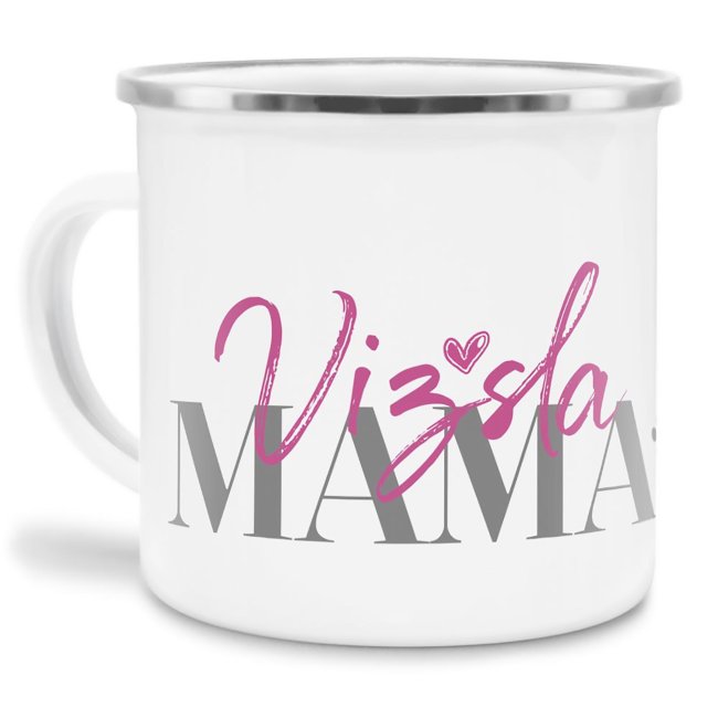 Liebevoll gestaltete Emaille-Tasse mit Hunderassen Mama - Vizsla - Diese neue Lieblingstasse ist das perfekte Geschenk für Hundebesitzer und...