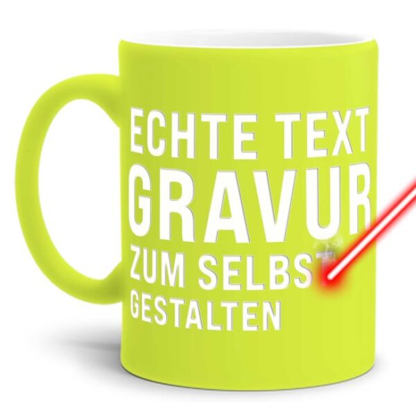 Gestalte hier Deine knallige Neon-Tasse mit Deinem Wunschtext. Es stehen Dir 5 Zeilen zum Beschriften zur Verfügung. Wähle aus vielen verschiedenen...