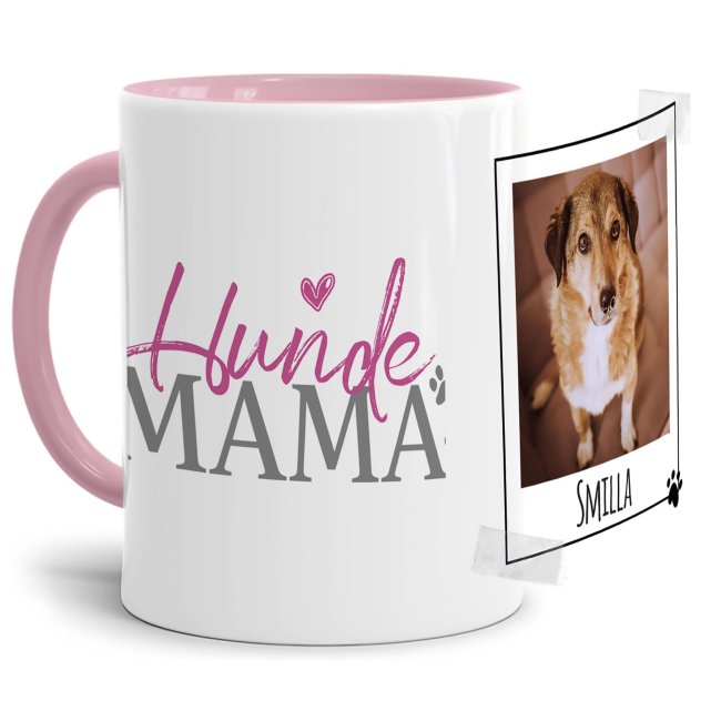 Liebevoll gestaltete Keramik-Tasse mit lustigem Hunde-Spruch - Hundemama - mit Foto & Name selbst gestalten - Diese personalisierte Lieblingstasse...