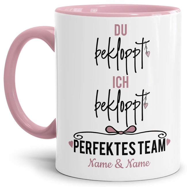 Witzige Spruchtasse für Pärchen personalisierbar mit Euren Namen Ich bekloppt