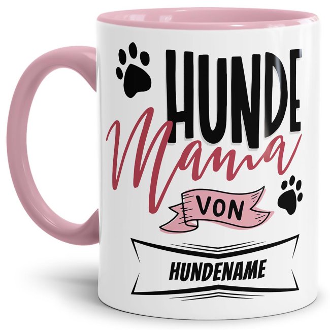 Liebevoll selbst gestaltete Keramik-Tasse mit dem Namen des Hundes - Hundemama von - Diese neue Lieblingstasse ist das perfekte Geschenk für...