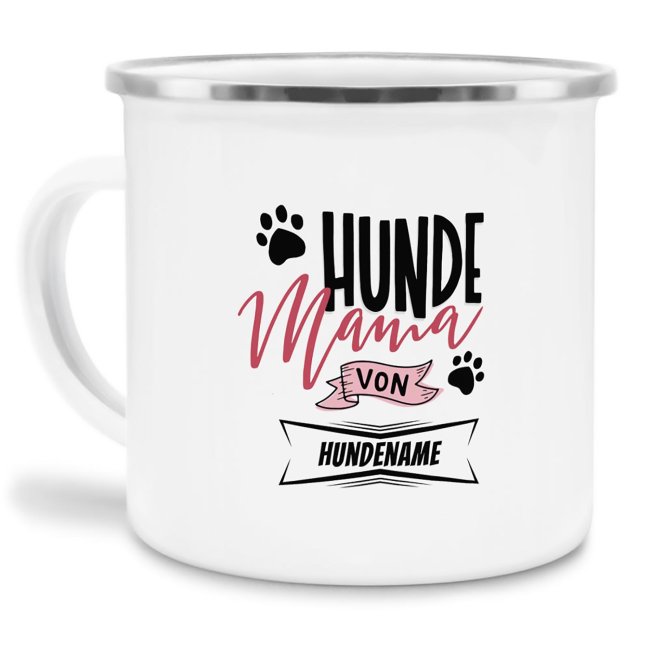 Liebevoll selbst gestaltete Emaille-Tasse mit Hundename für Hundemama - Diese neue Lieblingstasse ist das perfekte Geschenk für Hundebesitzer und...