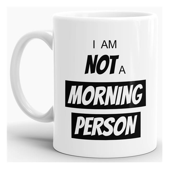 Das Leben manchmal nicht so ernst nehmen können Sie mit unserer verrückten Keramik Tasse mit lustigem Spruch -I am not a morning Person. Eine...