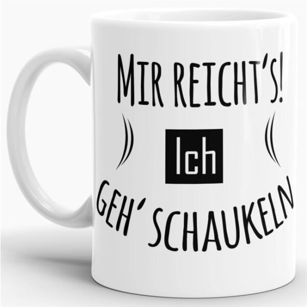 Das Leben manchmal nicht so ernst nehmen können Sie mit unserer verrückten Keramik Tasse mit lustigem Spruch -Ich geh Schaukeln. Eine lustige...